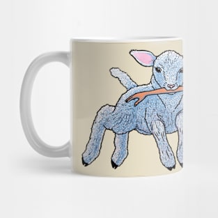 For Awhile My Hands Were Gone, Lamb linocut Mug